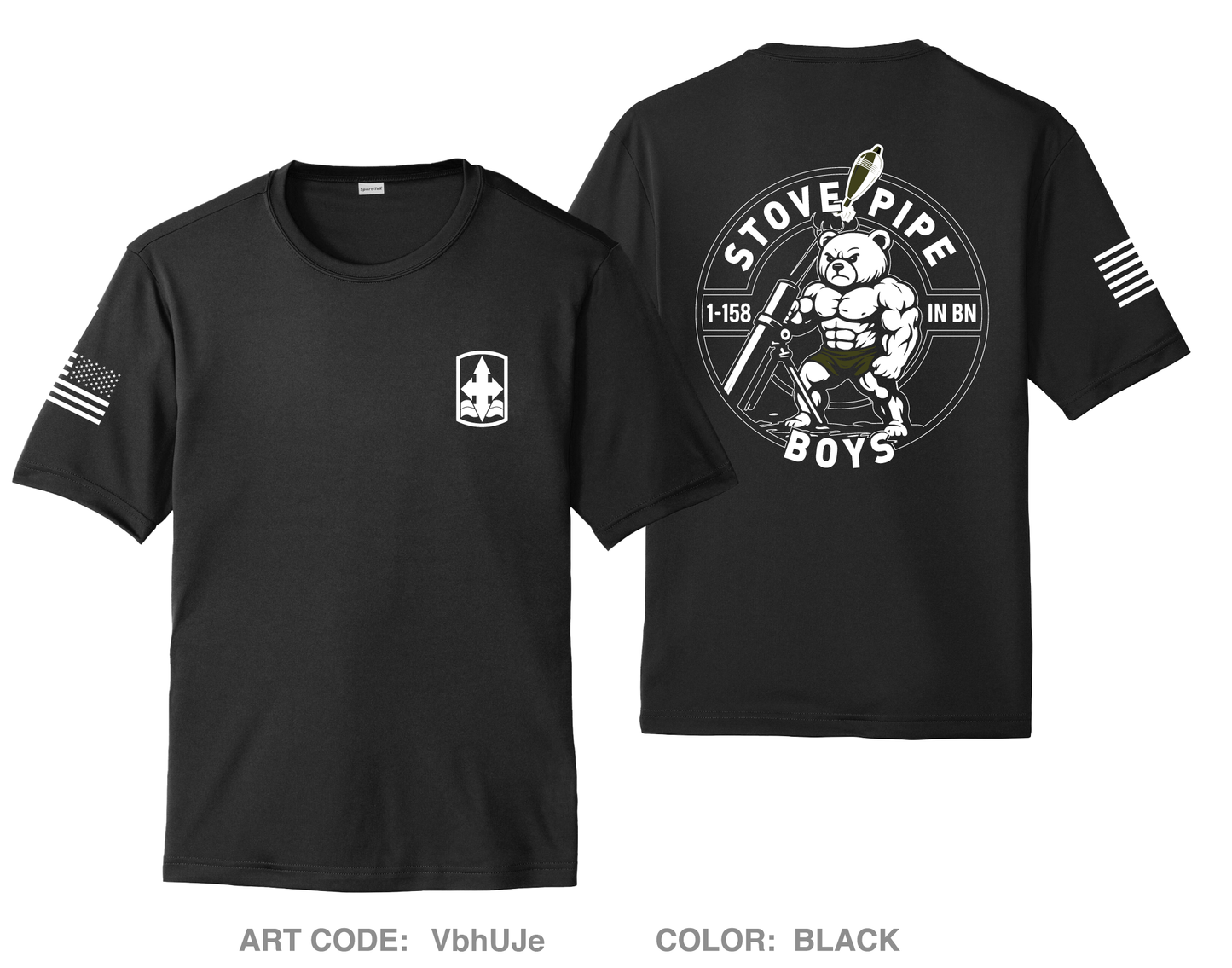1-158 IN BN HHC Mortar Platoon Hi-Tech Performance Unisex SS Tee - VbhUJe