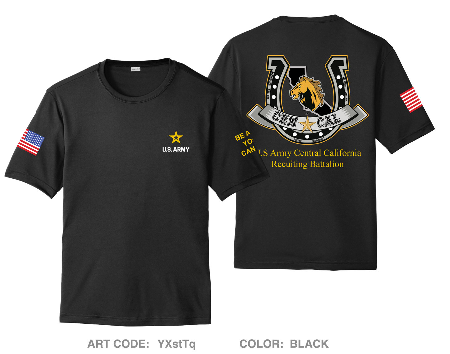 CENCAL Army Recruiting BN Hi-Tech Performance Unisex SS Tee - YXstTq