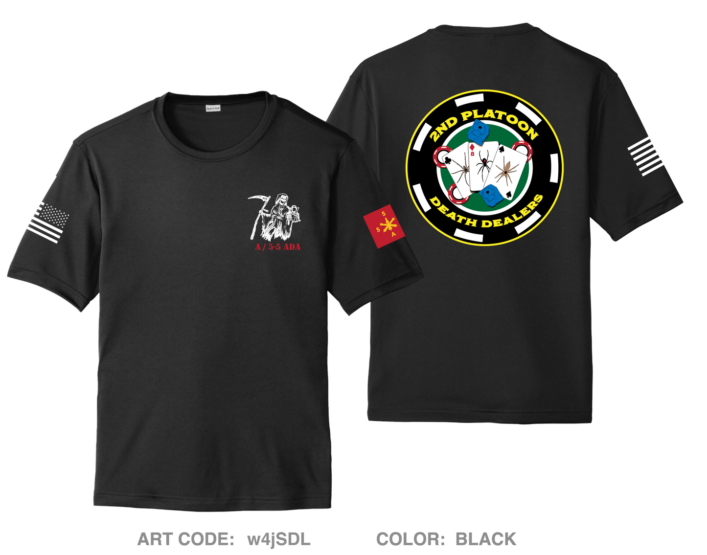 2nd Platoon Death Dealers A 5-5 Hi-Tech Performance Unisex SS Tee - w4jSDL