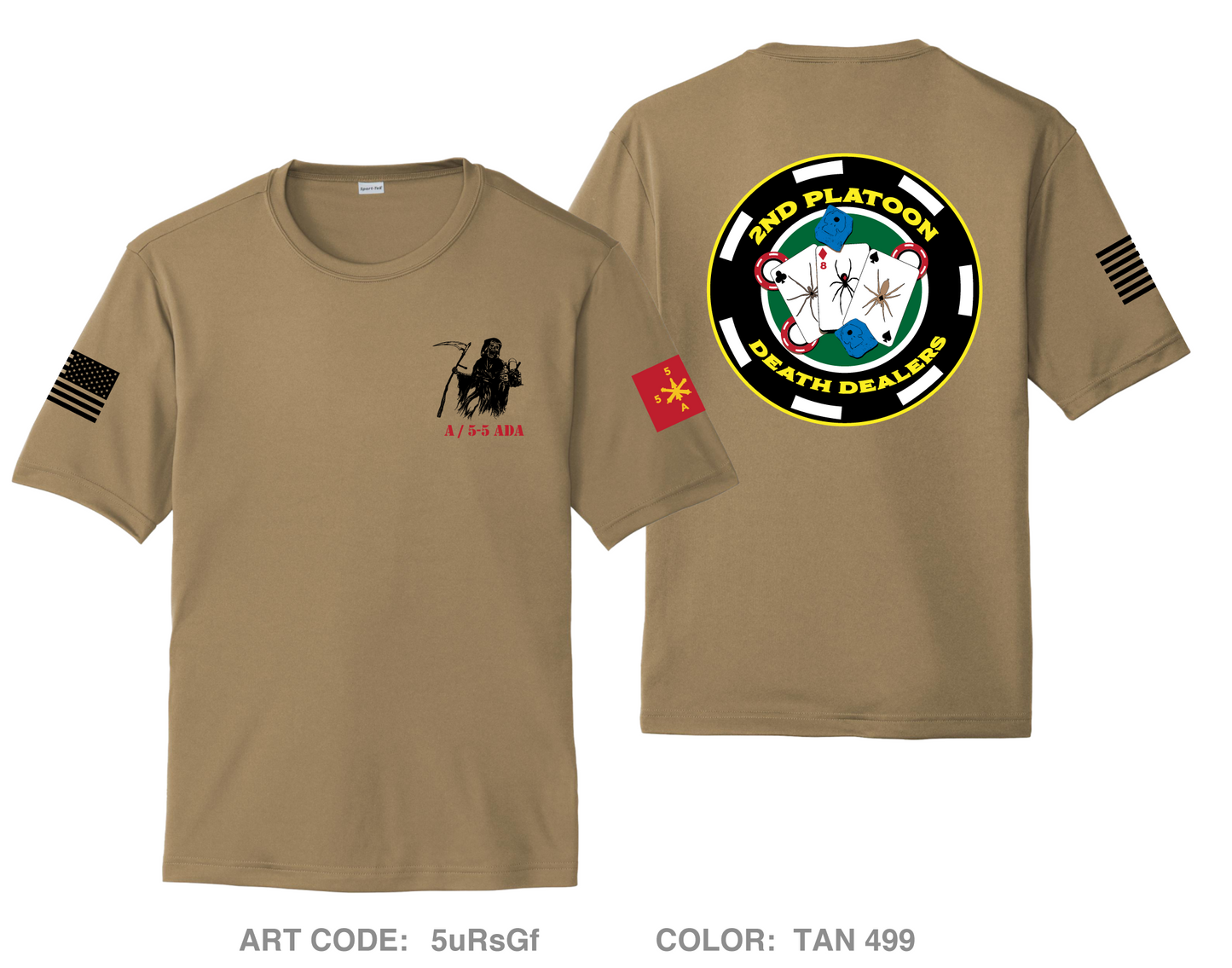 2nd Platoon Death Dealers A 5-5 Hi-Tech Performance Unisex SS Tee - 5uRsGf