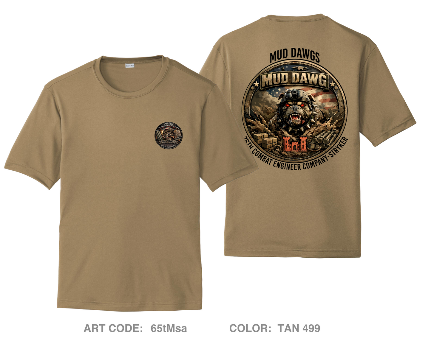 3rd Platoon MUD DAWGS Hi-Tech Performance Unisex SS Tee - 65tMsa