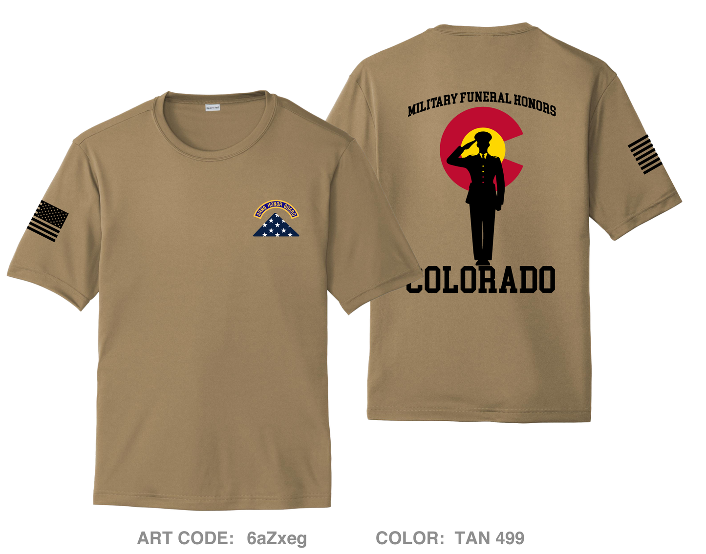 Colorado ARNG Military Funeral Honors Hi-Tech Performance Unisex SS Tee - 6aZxeg