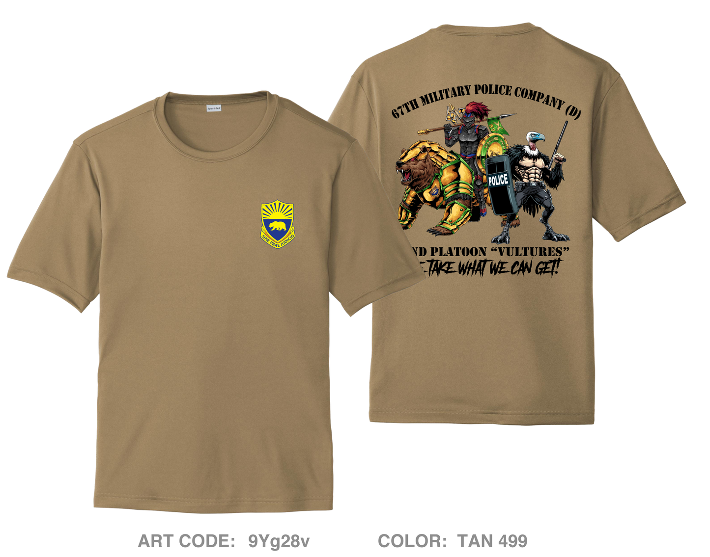 2/67 Military Police Company (D) Hi-Tech Performance Unisex SS Tee - 9Yg28v
