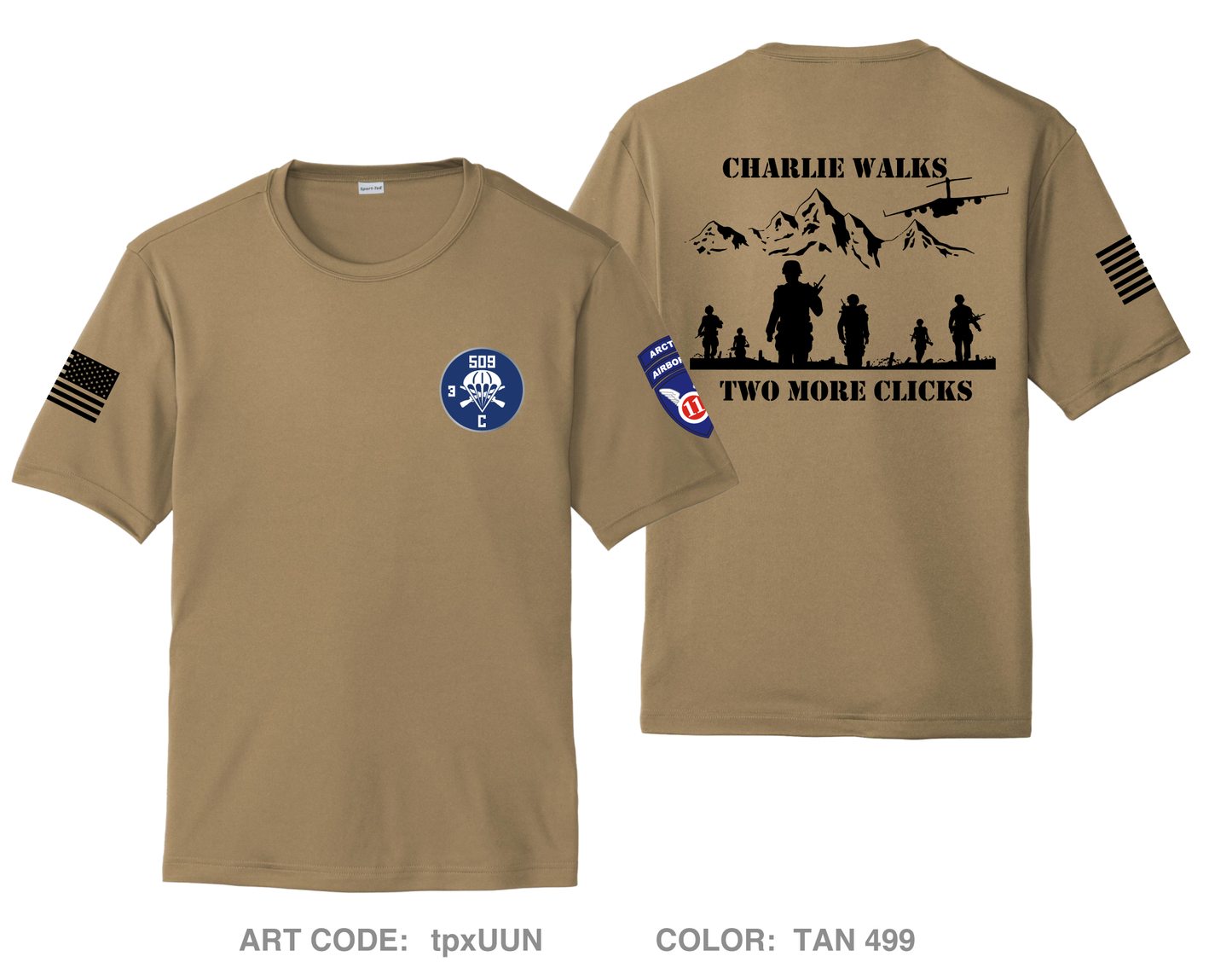 Charlie Company, 3-509th IN Hi-Tech Performance Unisex SS Tee - tpxUUN