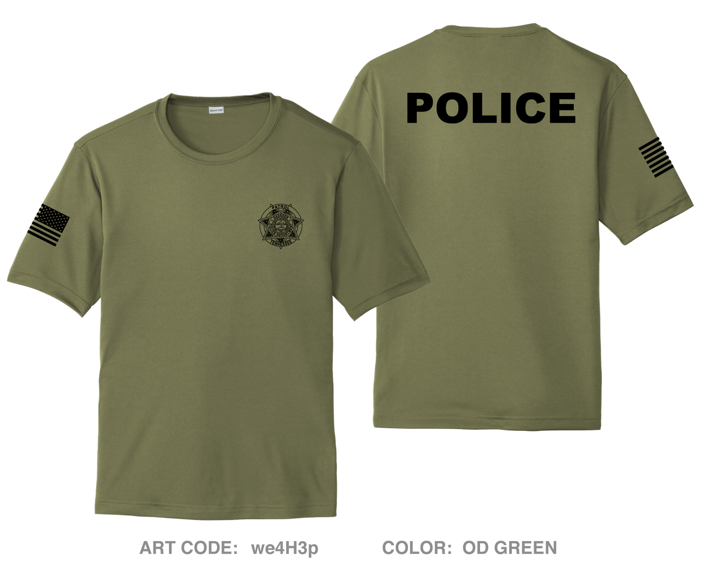 Gadsden Police Hi-Tech Performance Unisex SS Tee - we4H3p