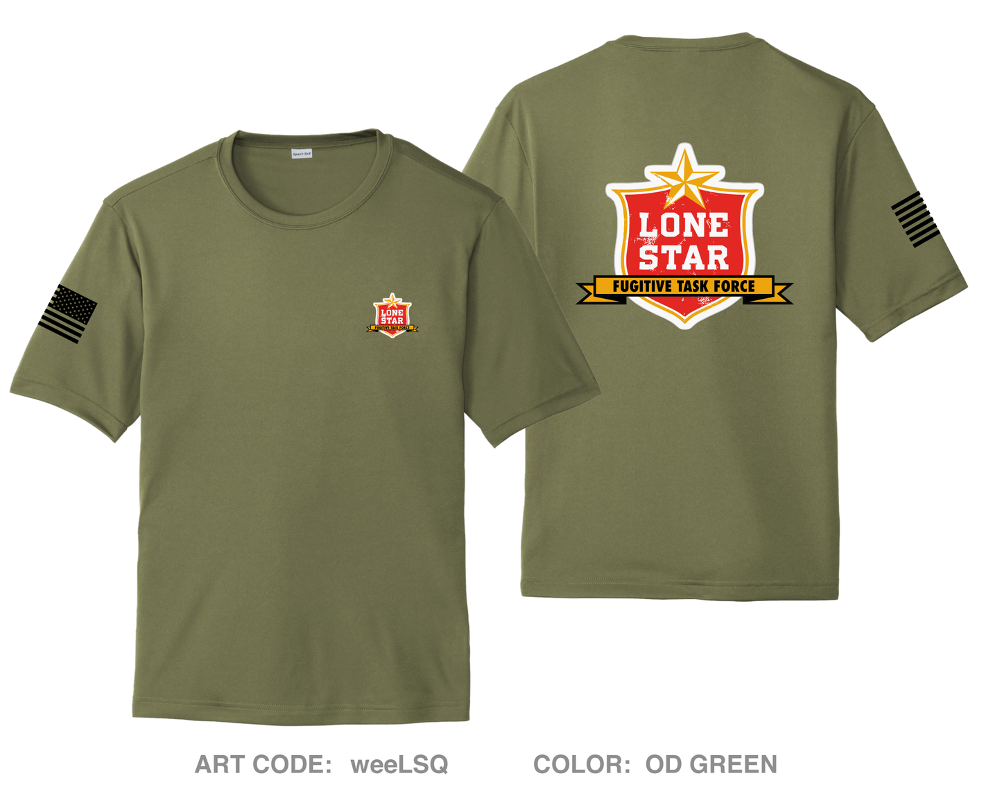 US Marshals Service Lone Star Fugitive Task Force Hi-Tech Performance Unisex SS Tee - weeLSQ