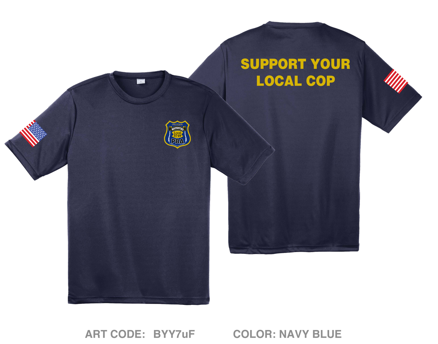 Town of Waterford Police Department Hi-Tech Performance Unisex SS Tee - BYY7uF