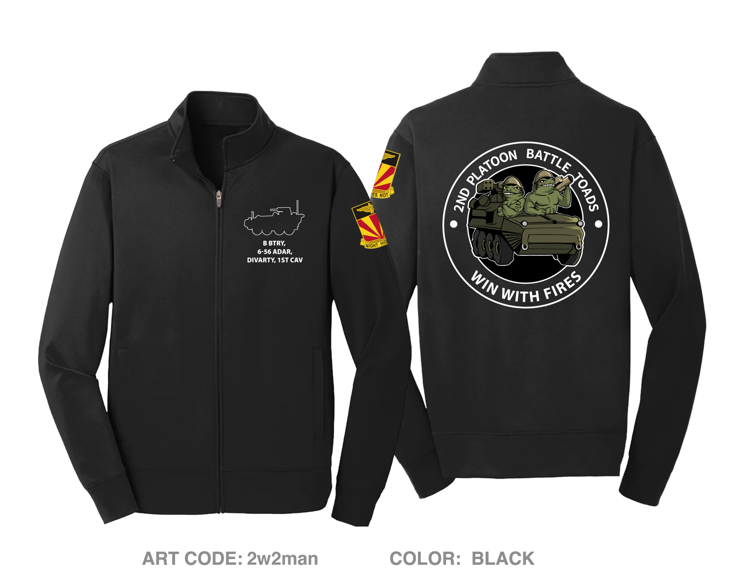 2nd PLT, B Btry, 6-56ADAR Hi-Tech Performance Full-Zip Fleece Jacket - 2w2man
