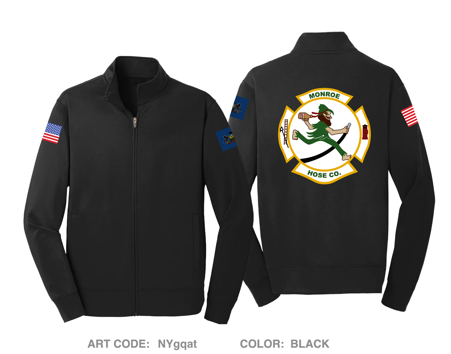 Monroe Hose Company #1 Department 7 Hi-Tech Performance Full-Zip Fleece Jacket - NYgqat