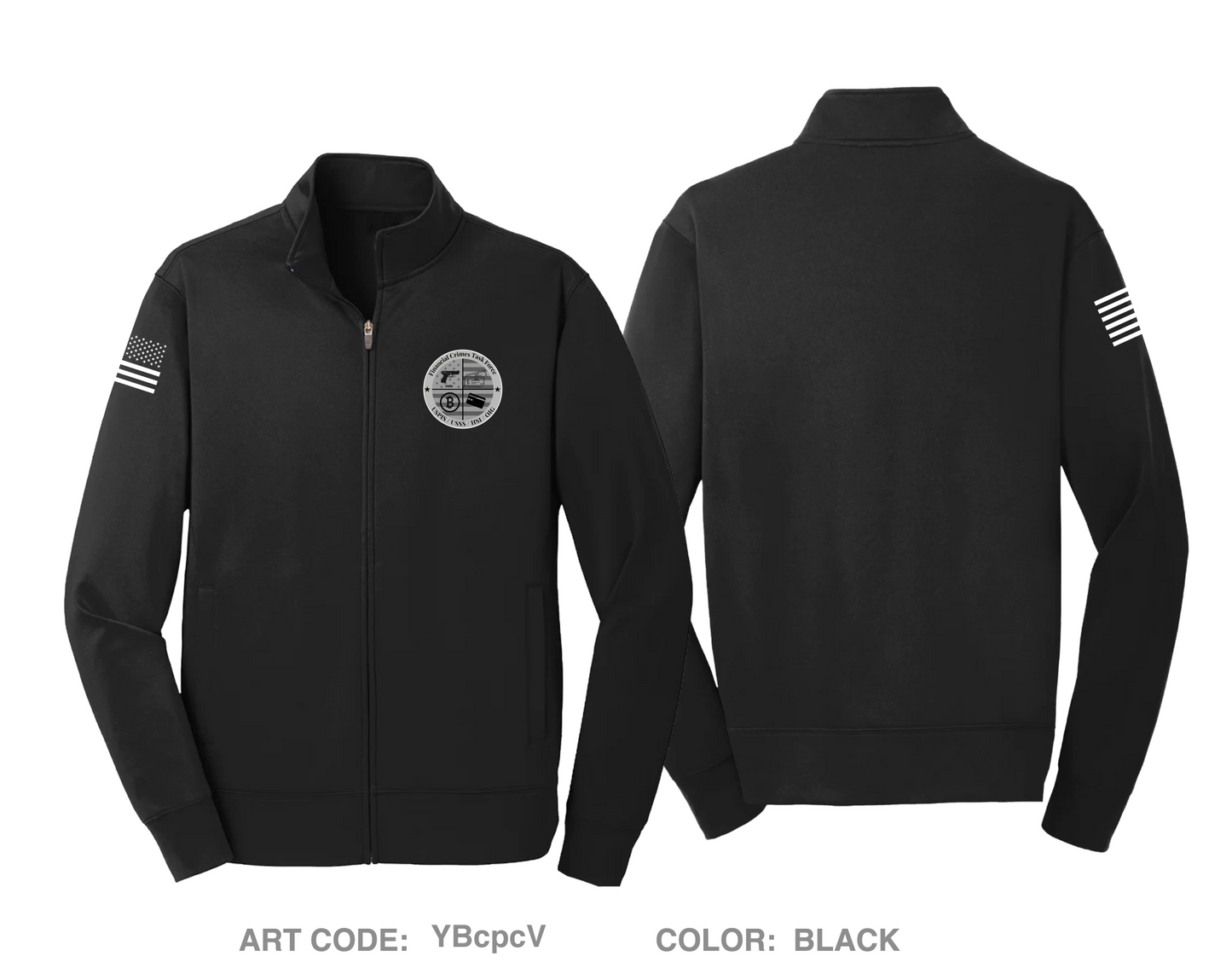 FINANCIAL CRIMES TASK FORCE Hi-Tech Performance Full-Zip Fleece Jacket - YBcpcV