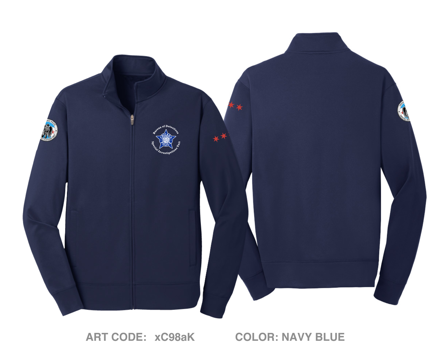 Special Investigations Unit Hi-Tech Performance Full-Zip Fleece Jacket - xC98aK