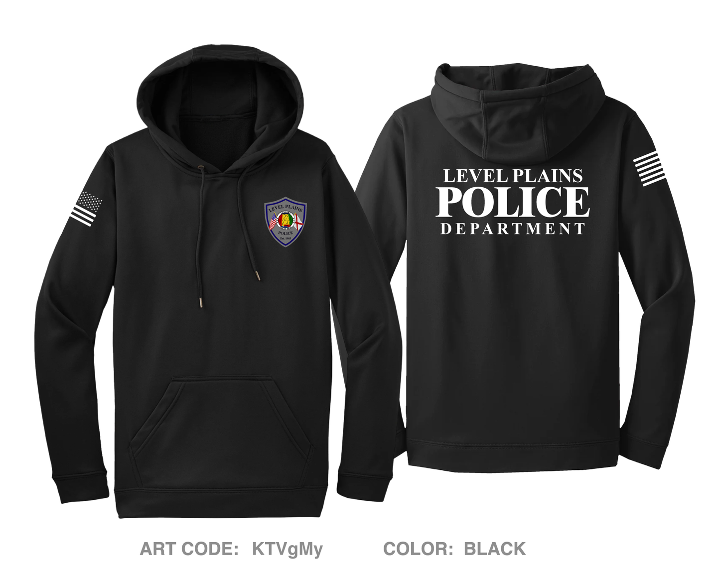 Level Plains Police Department Hi-Tech Performance Hoodie - KTVgMy