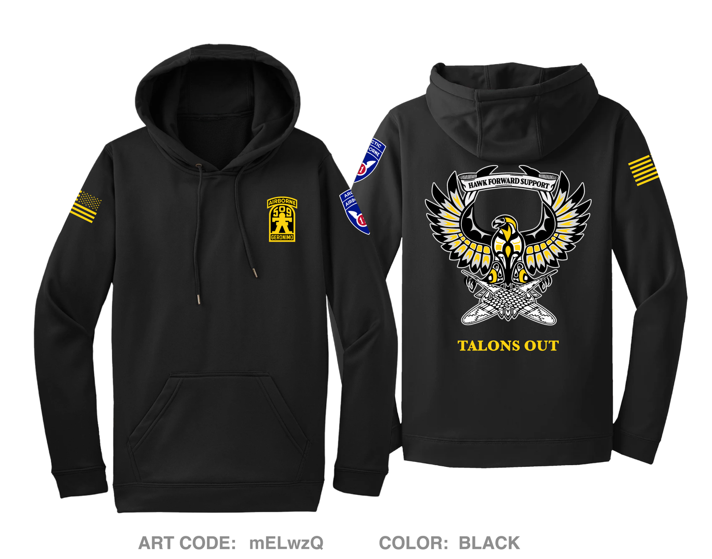 Hawk 3-509th ABN IN Hi-Tech Performance Hoodie - mELwzQ