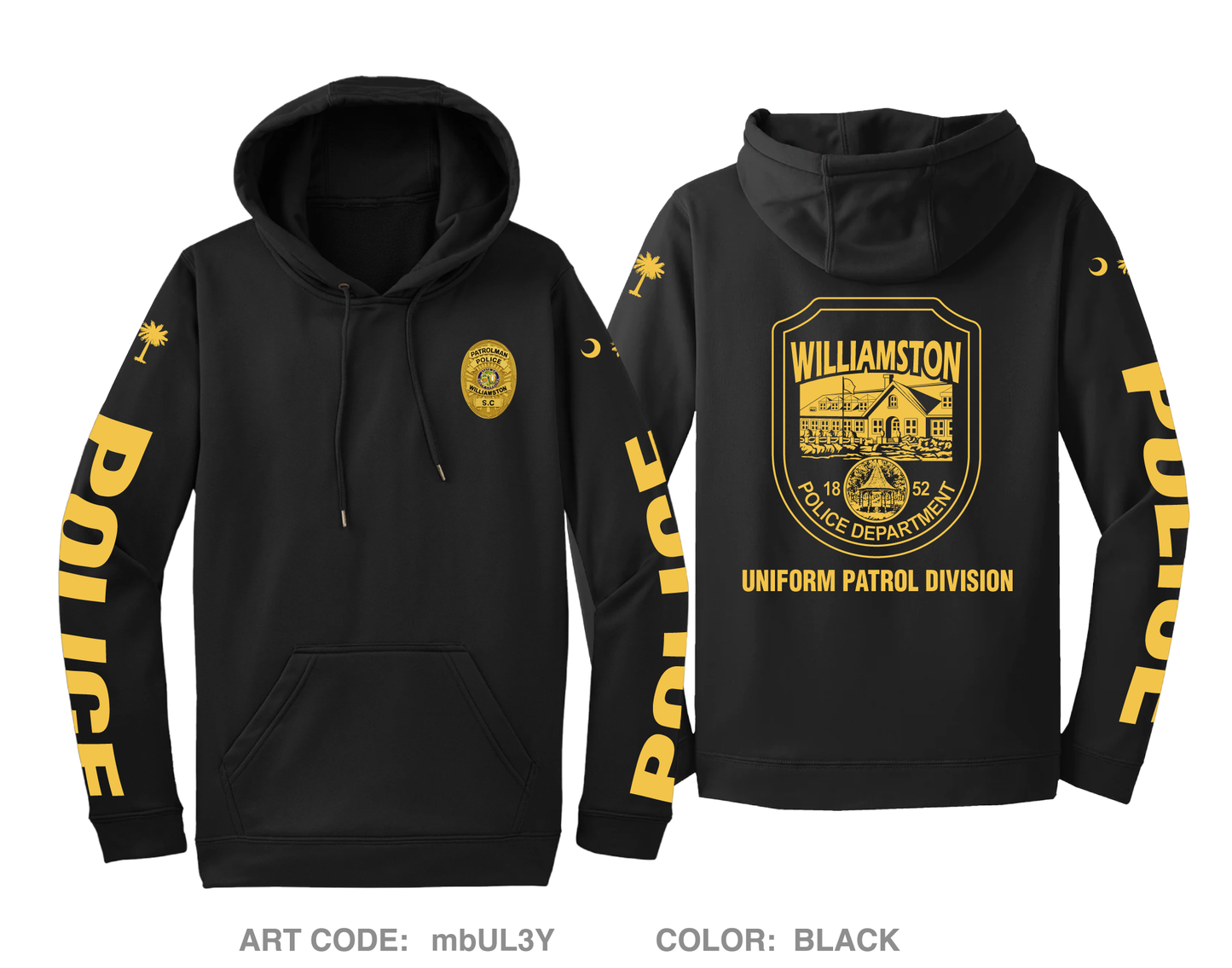 Williamston Police Department Hi-Tech Performance Hoodie - mbUL3Y