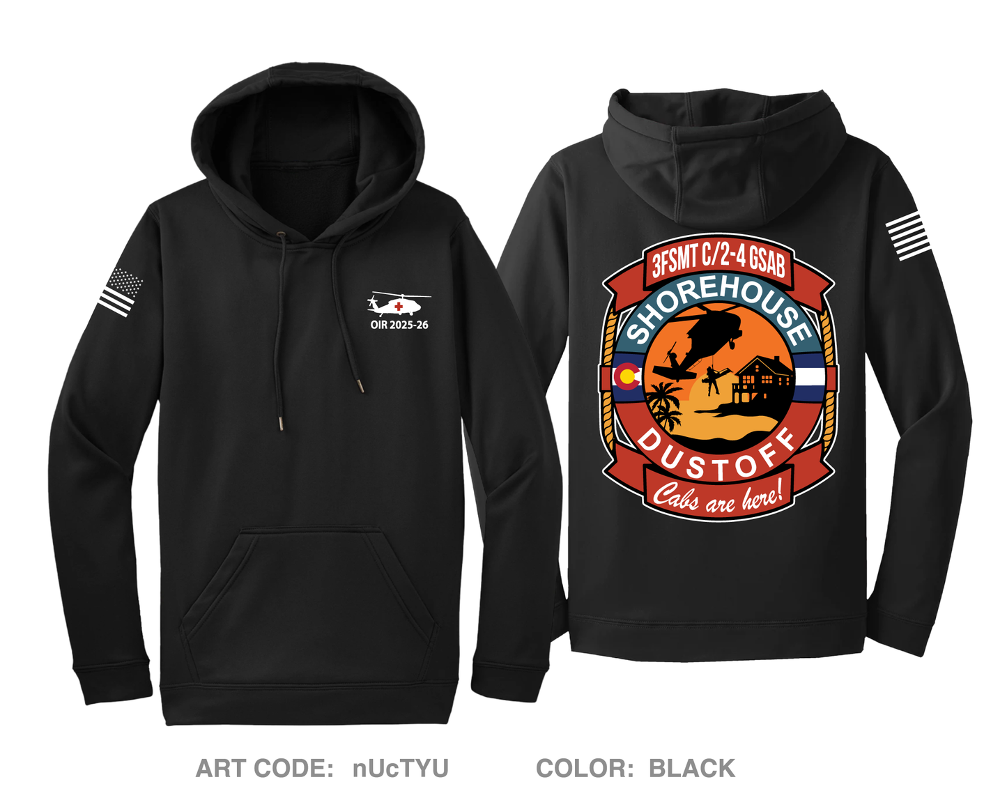 3FSMT “Shorehouse Dustoff”, C/2-4 GSAB Hi-Tech Performance Hoodie - nUcTYU