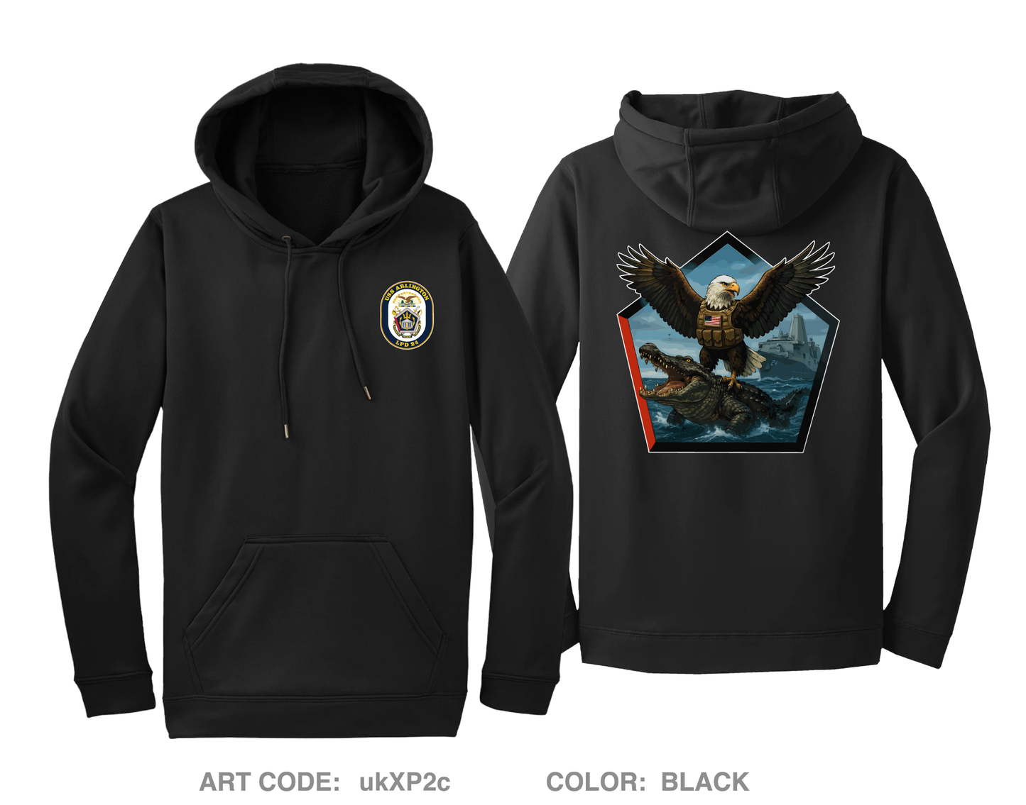 USS ARLINGTON Hi-Tech Performance Hoodie - ukXP2c