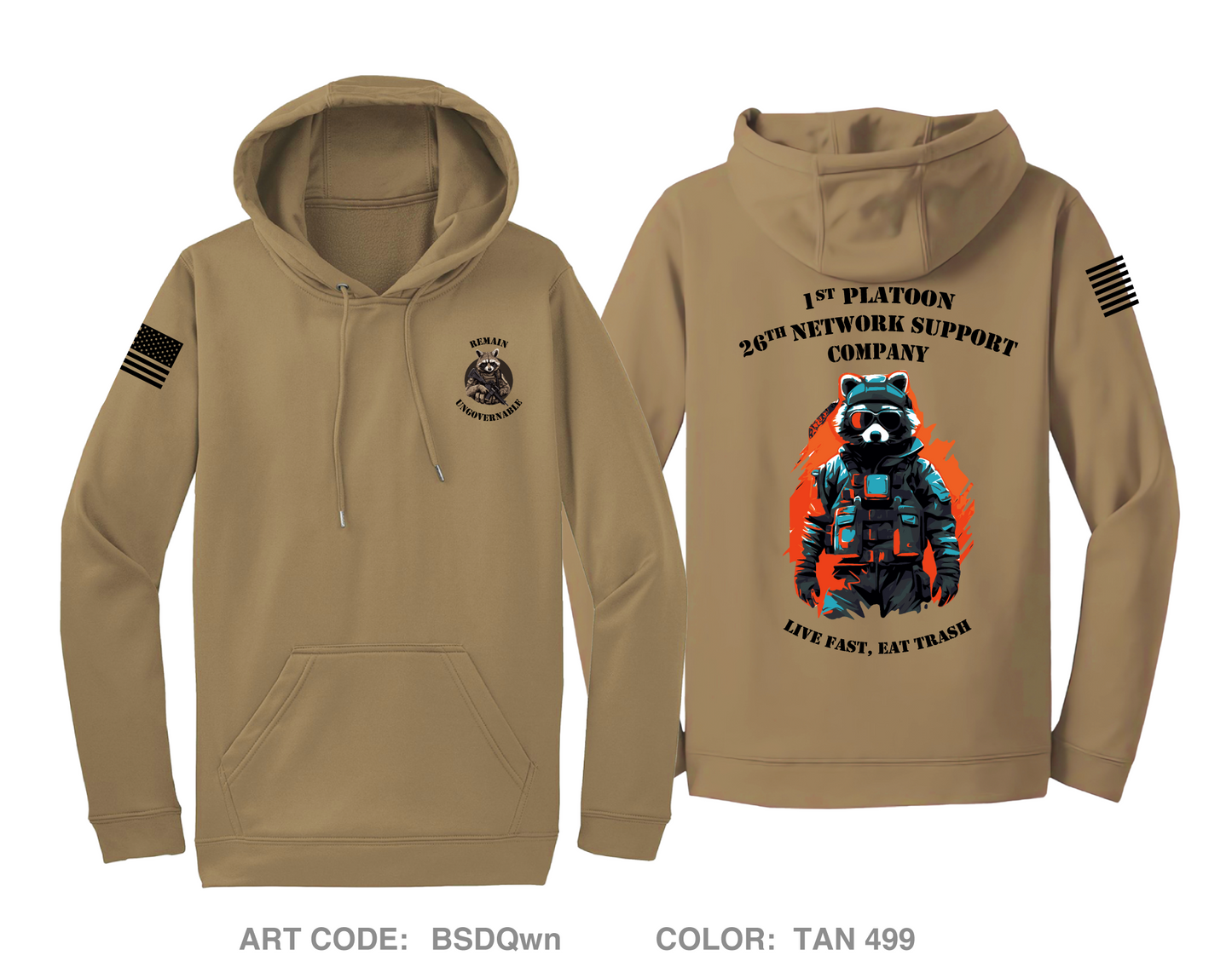 1st Platoon, 26th Network Support Company Hi-Tech Performance Hoodie - BSDQwn