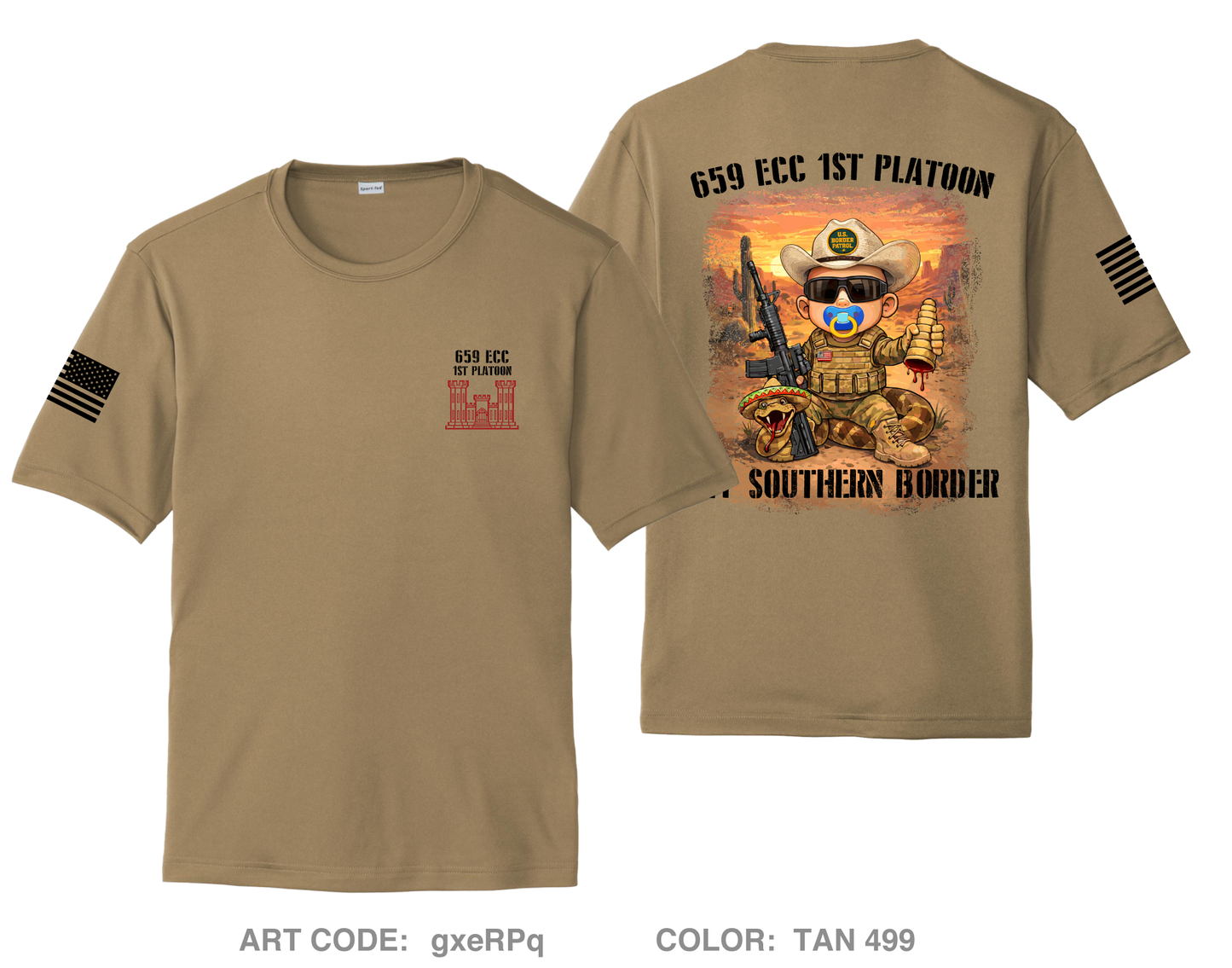 659 ECC, 1st Platoon Hi-Tech Performance Unisex SS Tee - gxeRPq
