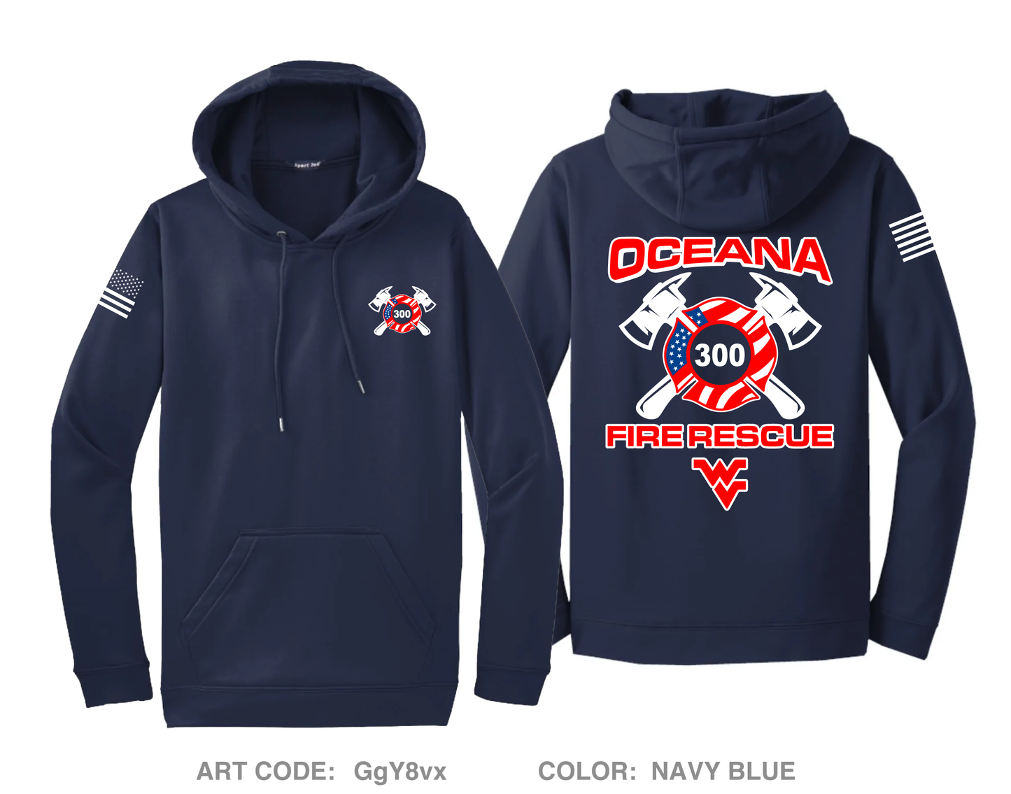 Oceana Fire Rescue Hi-Tech Performance Hoodie - GgY8vx