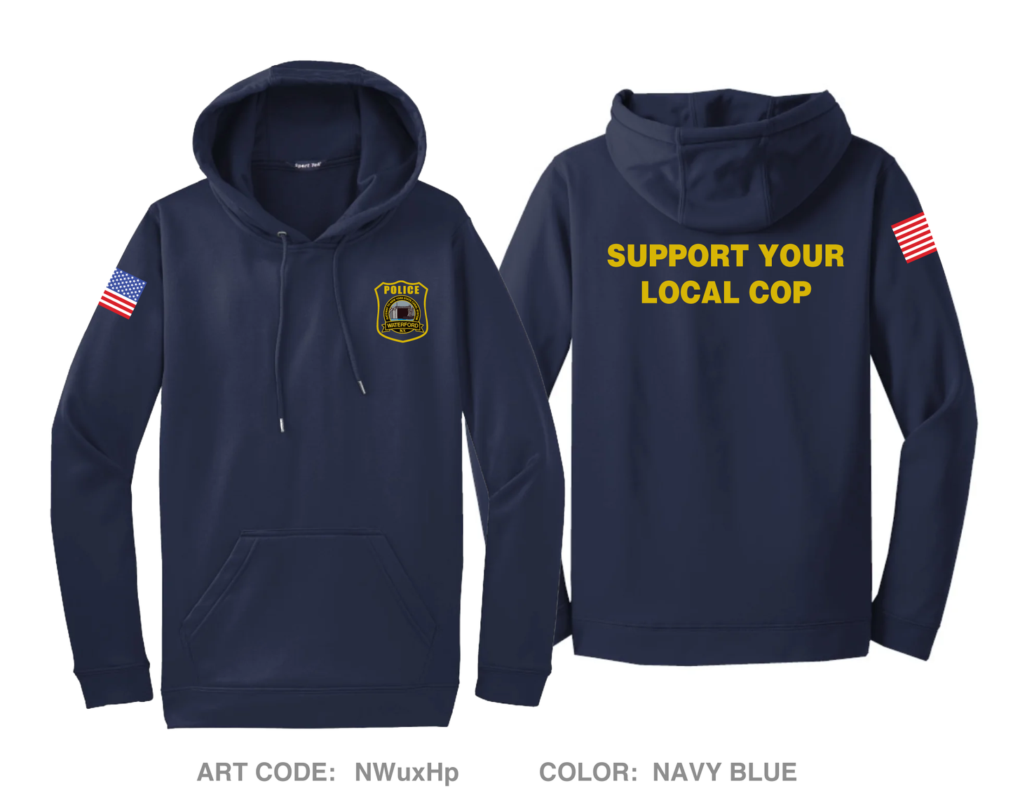 Town of Waterford Police Department Hi-Tech Performance Hoodie - NWuxHp