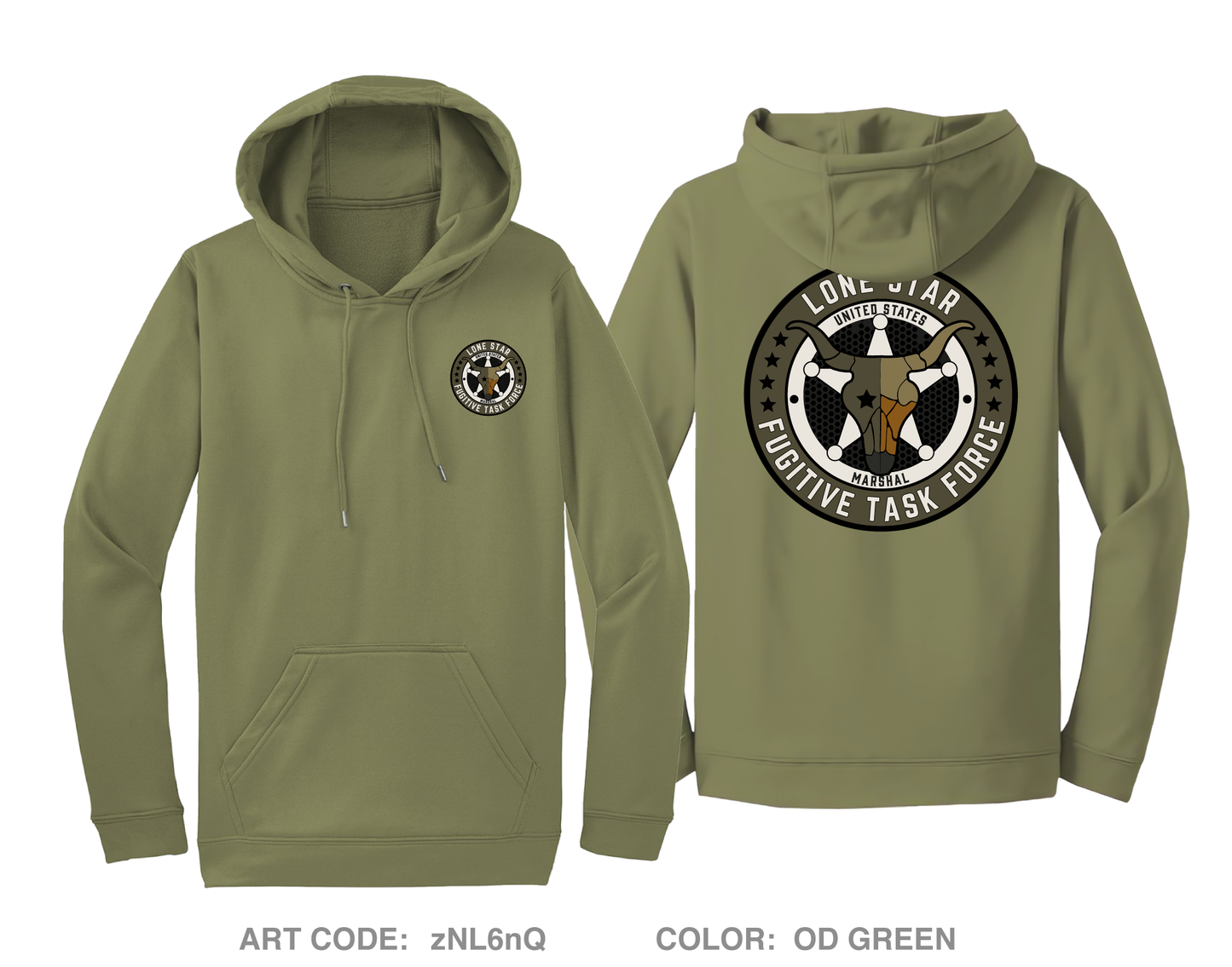 US Marshals Service Lone Star Fugitive Task Force Hi-Tech Performance Hoodie - zNL6nQ