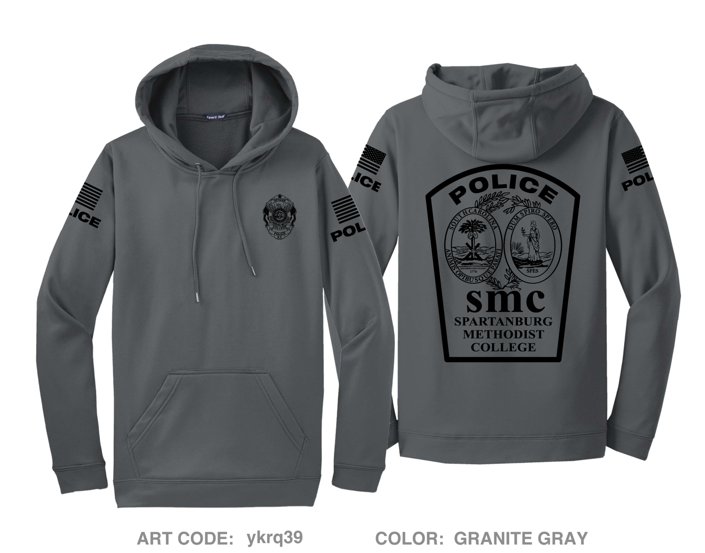 Spartanburg Methodist College Police Hi-Tech Performance Hoodie - ykrq39