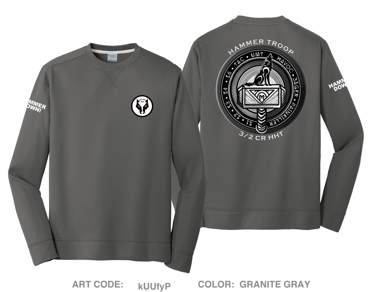 Hammer Troop, 3/2CR HI-Tech Performance Crewneck Sweatshirt - kUUfyP