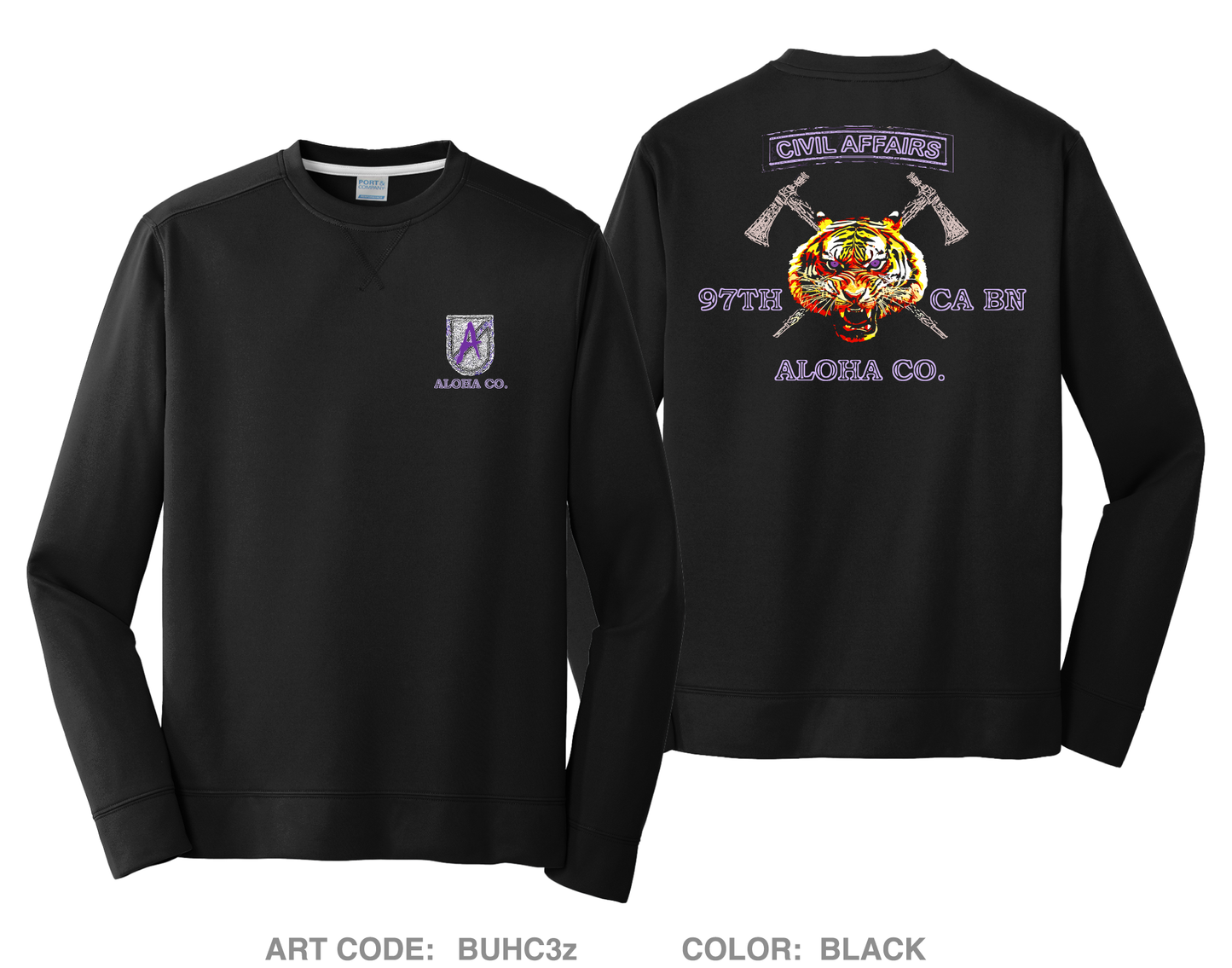 A Co 97th Civil Affairs BN HI-Tech Performance Crewneck Sweatshirt - BUHC3z