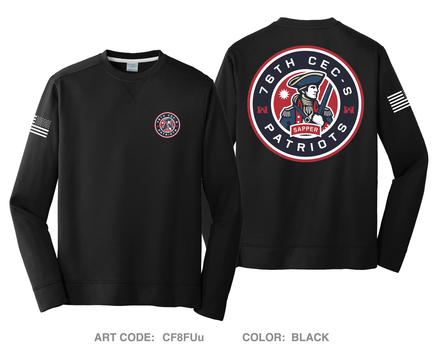 76th CEC-S Patriots HI-Tech Performance Crewneck Sweatshirt - CF8FUu
