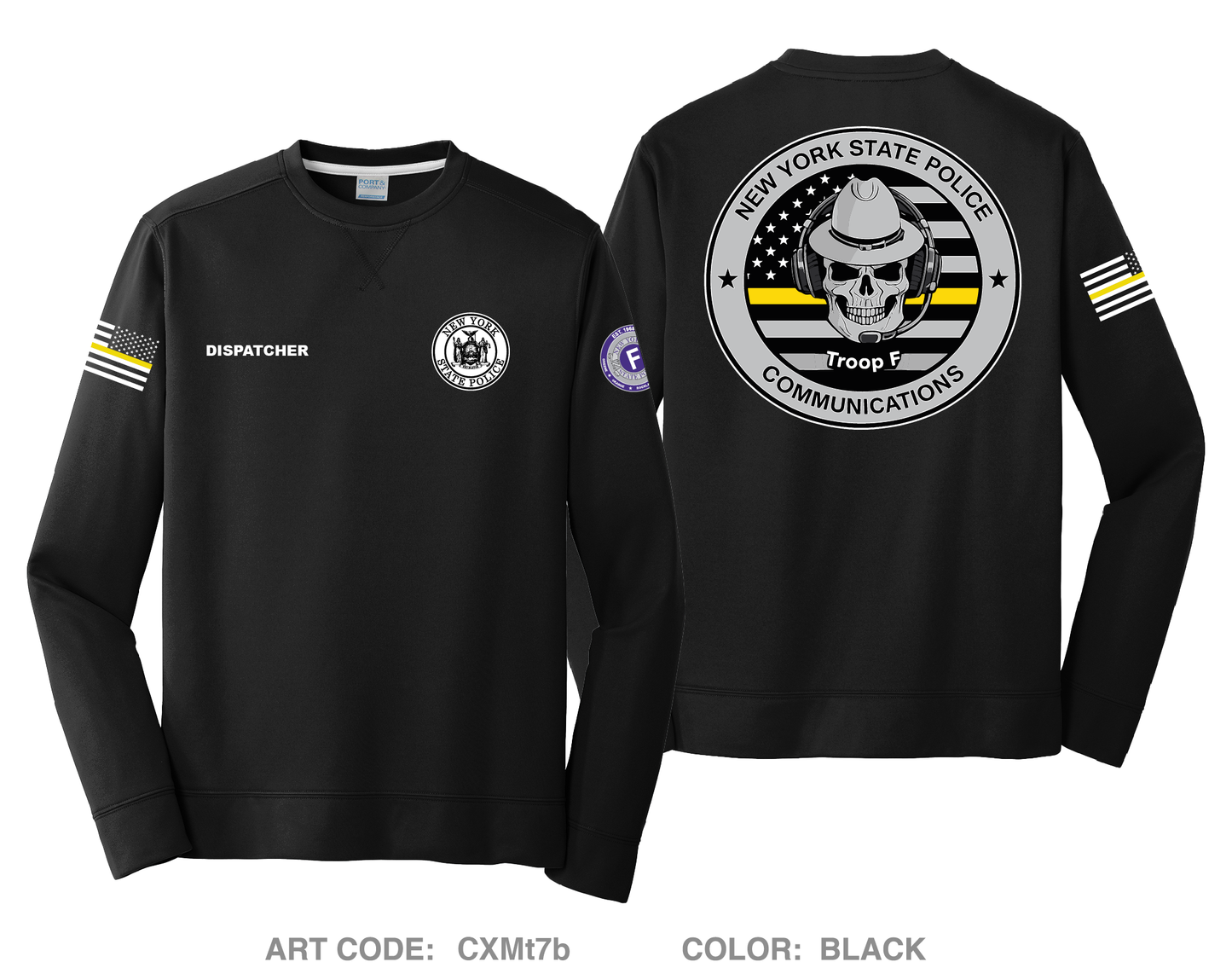 NYSP troop f communications HI-Tech Performance Crewneck Sweatshirt - CXMt7b
