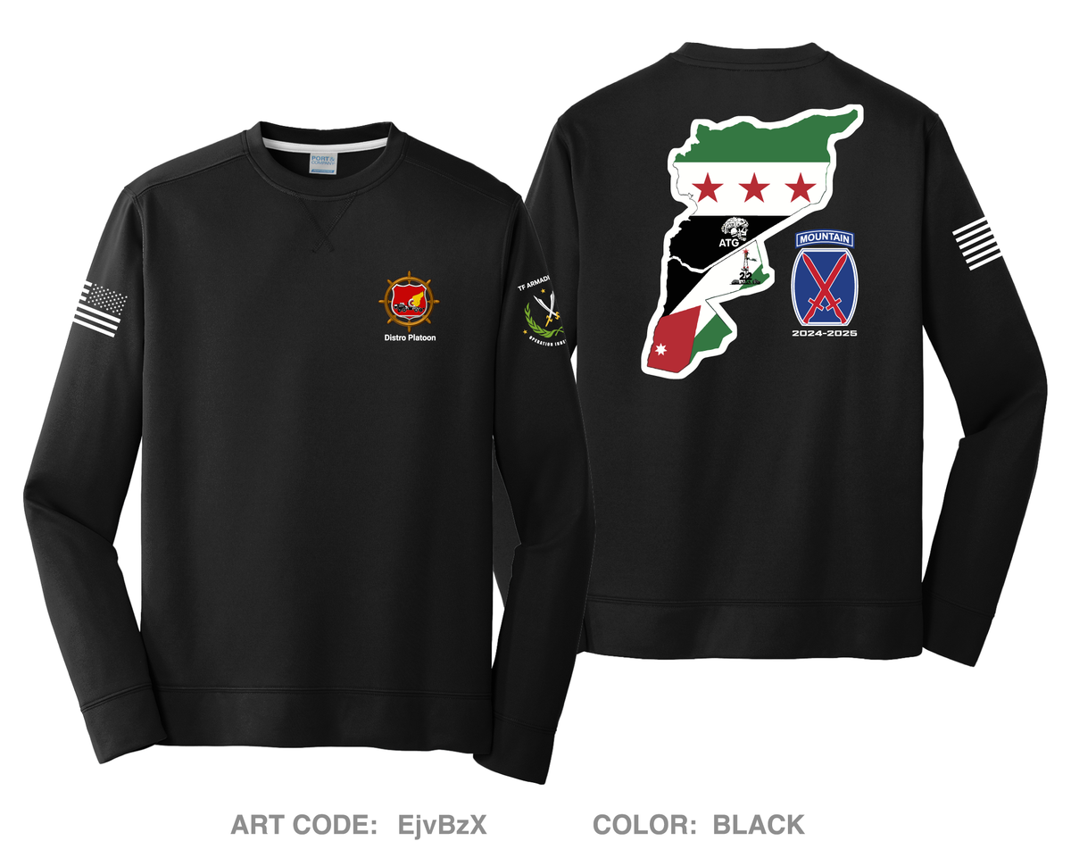 Distro platoon, 1-32 IN BN, 10 MTN DIV Core Men's Crewneck Performance Sweatshirt - EjvBzX