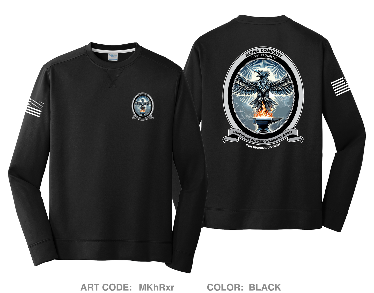1st Battalion 321st Infantry Regiment HI-Tech Performance Crewneck Sweatshirt - MKhRxr