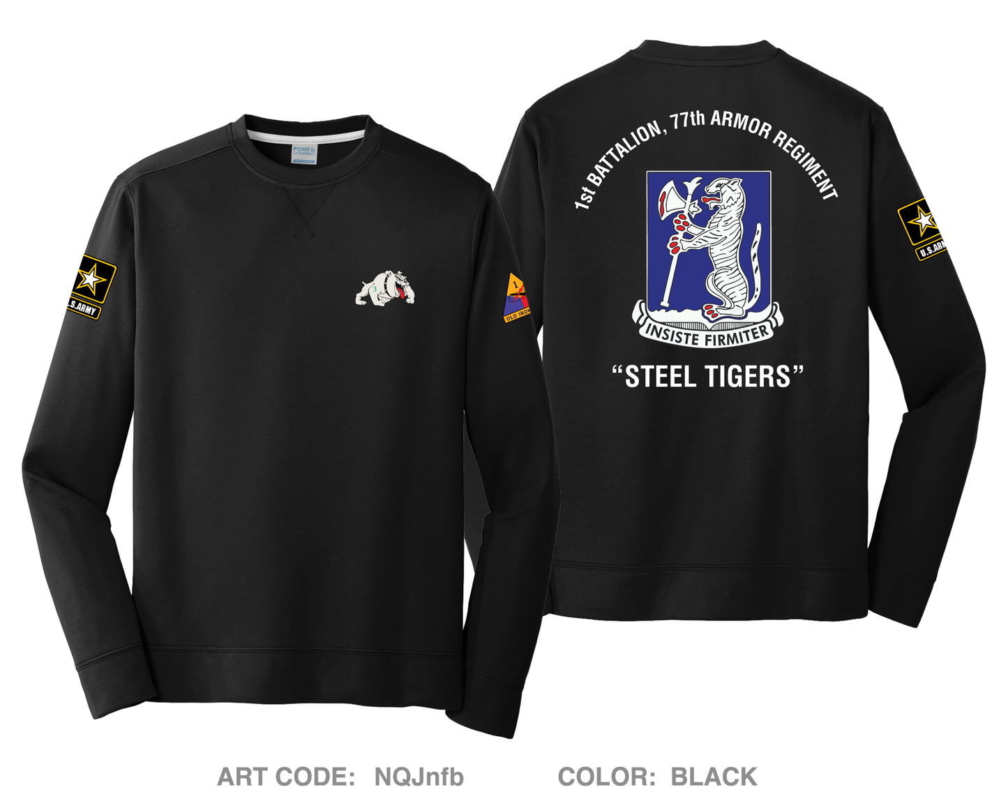 1-77 Steel Tigers HI-Tech Performance Crewneck Sweatshirt - NQJnfb