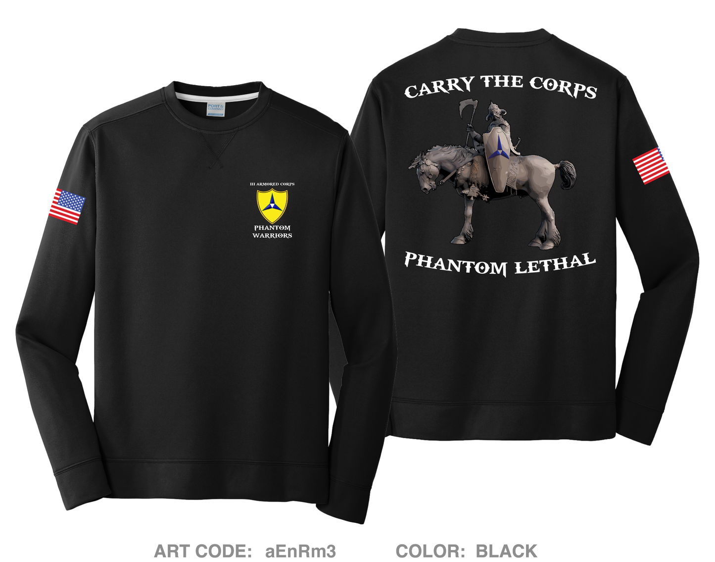 HHBN, III Armored Corps-Tech Performance Crewneck Sweatshirt - aEnRm3