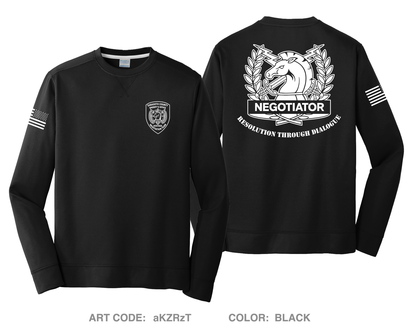 Sarasota County Hostage Negotiations Team HI-Tech Performance Crewneck Sweatshirt - aKZRzT