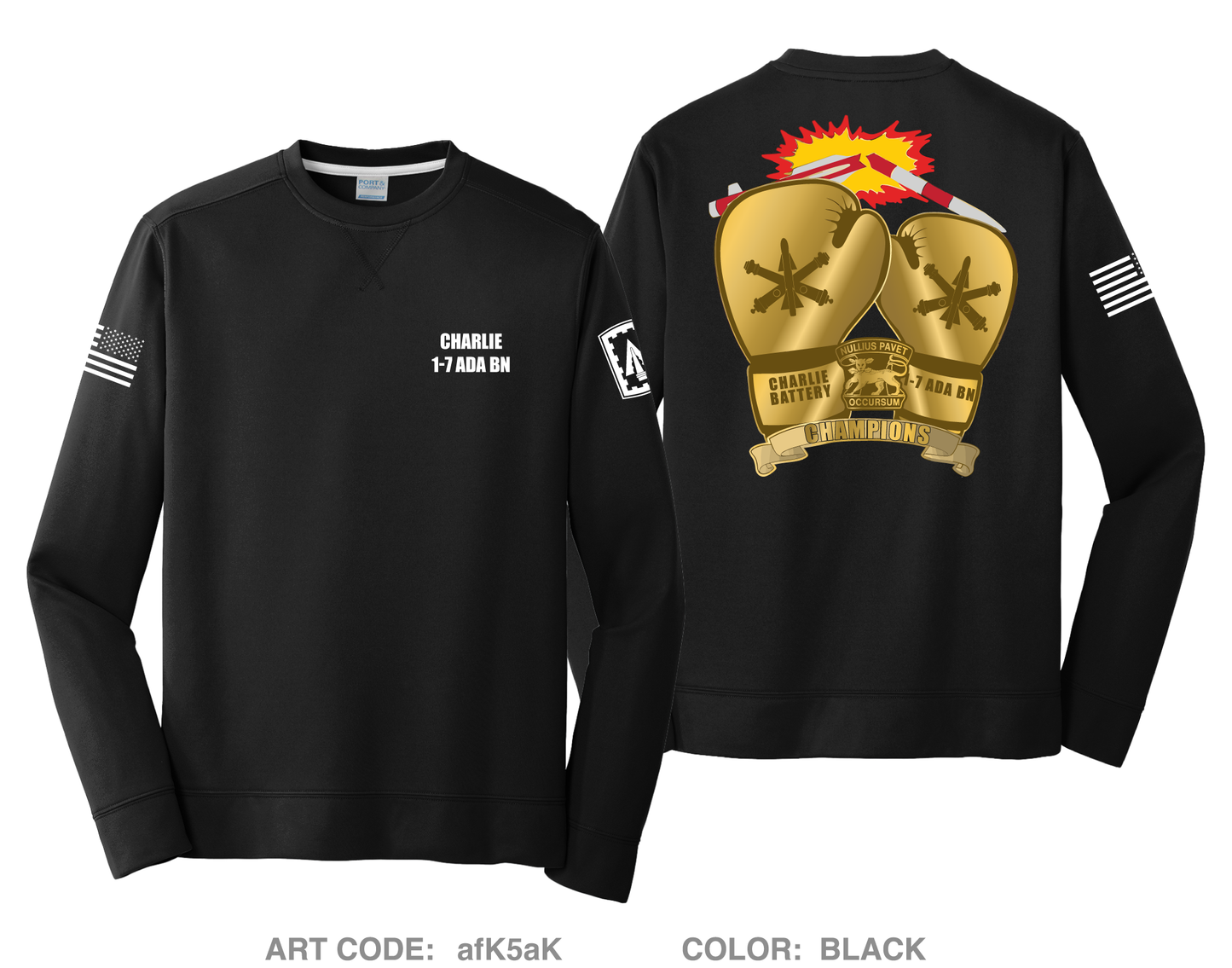 Charlie BTRY, 1-7 ADA HI-Tech Performance Crewneck Sweatshirt - afK5aK