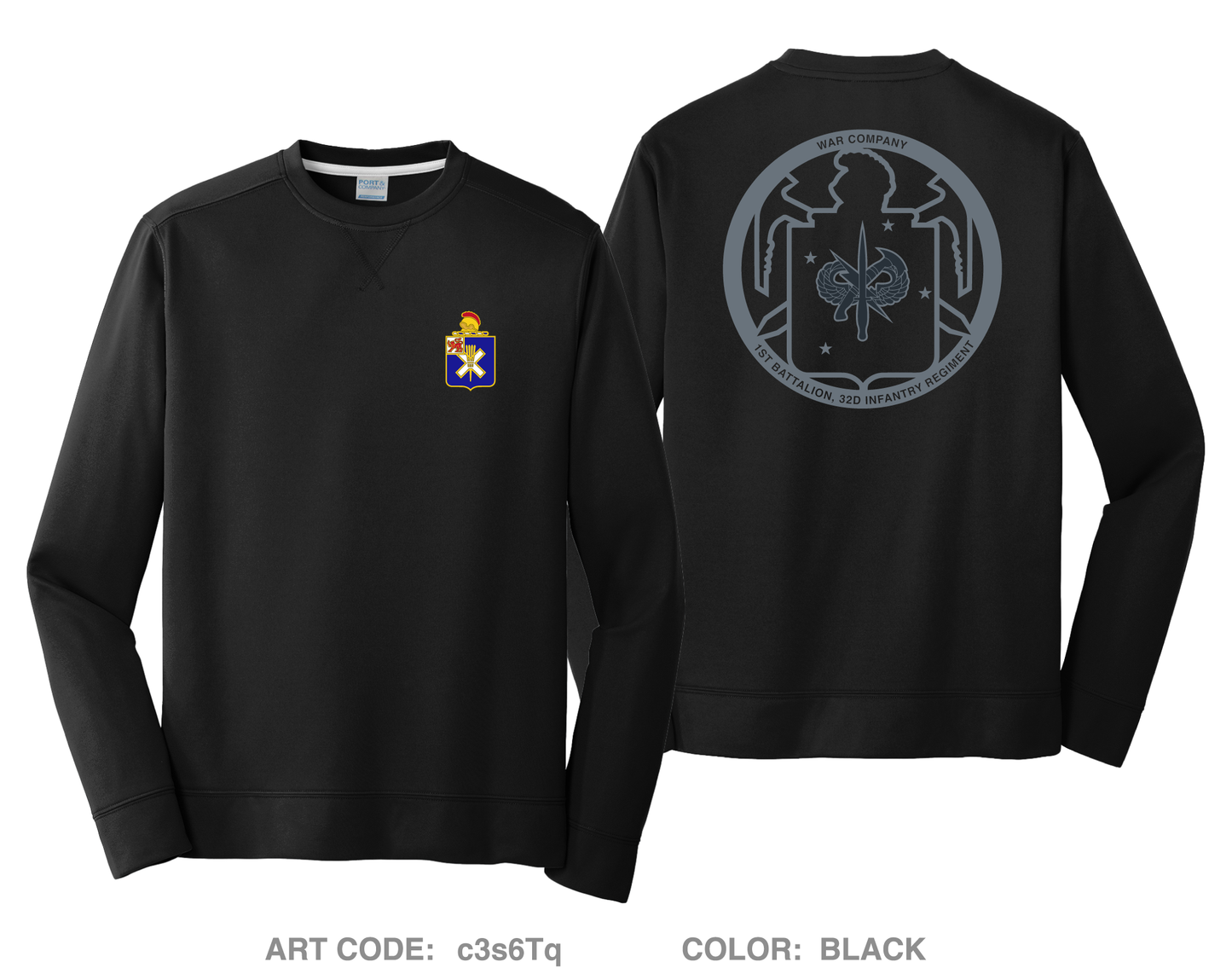 War Company HI-Tech Performance Crewneck Sweatshirt - c3s6Tq