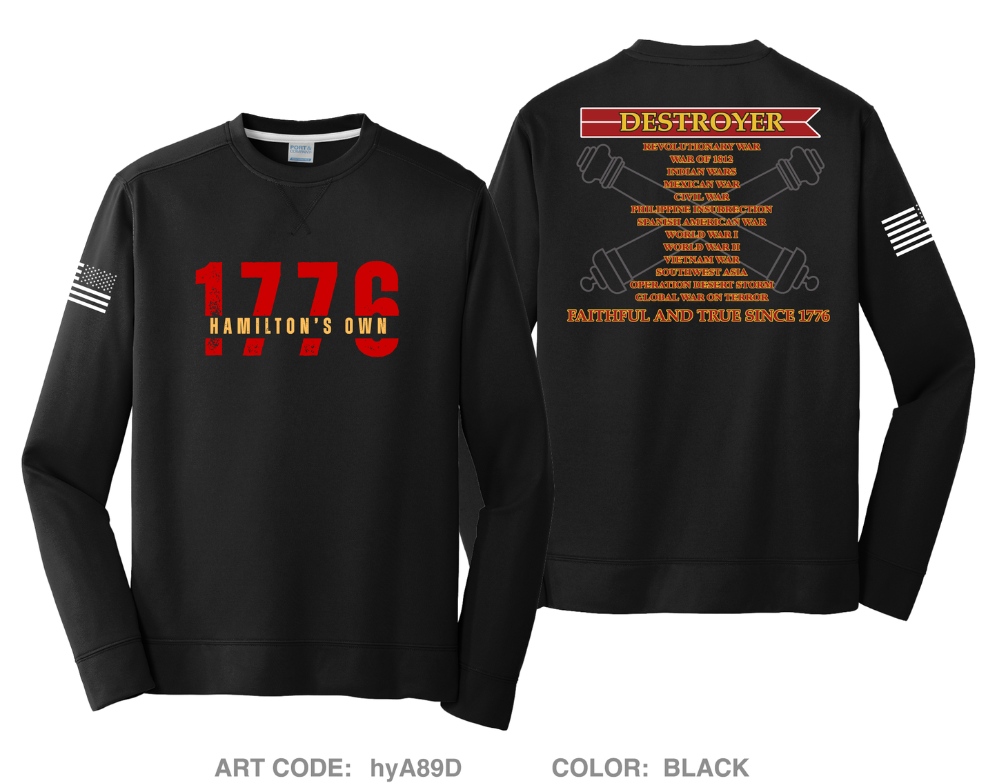 1-5 Field Artillery Battalion HI-Tech Performance Crewneck Sweatshirt - hyA89D