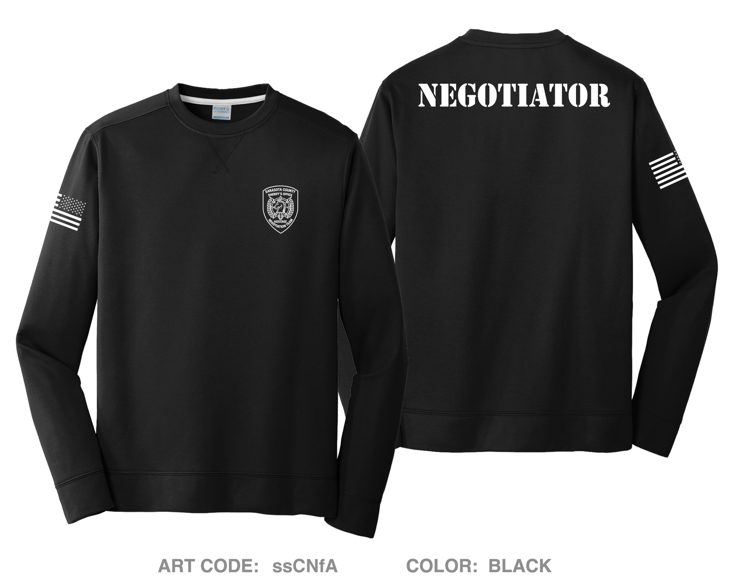 Sarasota County Hostage Negotiations Team HI-Tech Performance Crewneck Sweatshirt - ssCNfA
