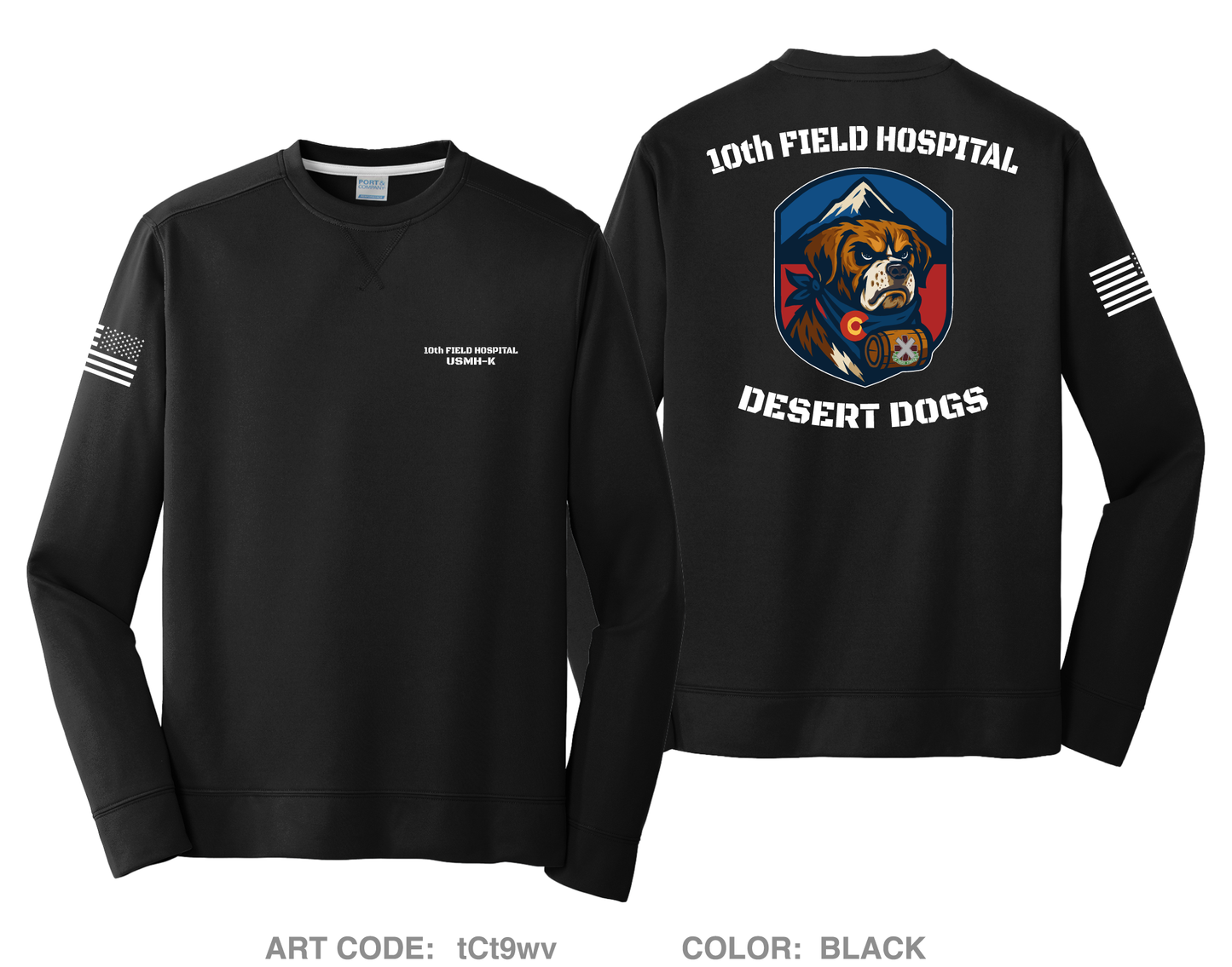 10th Field Hospital HI-Tech Performance Crewneck Sweatshirt - tCt9wv