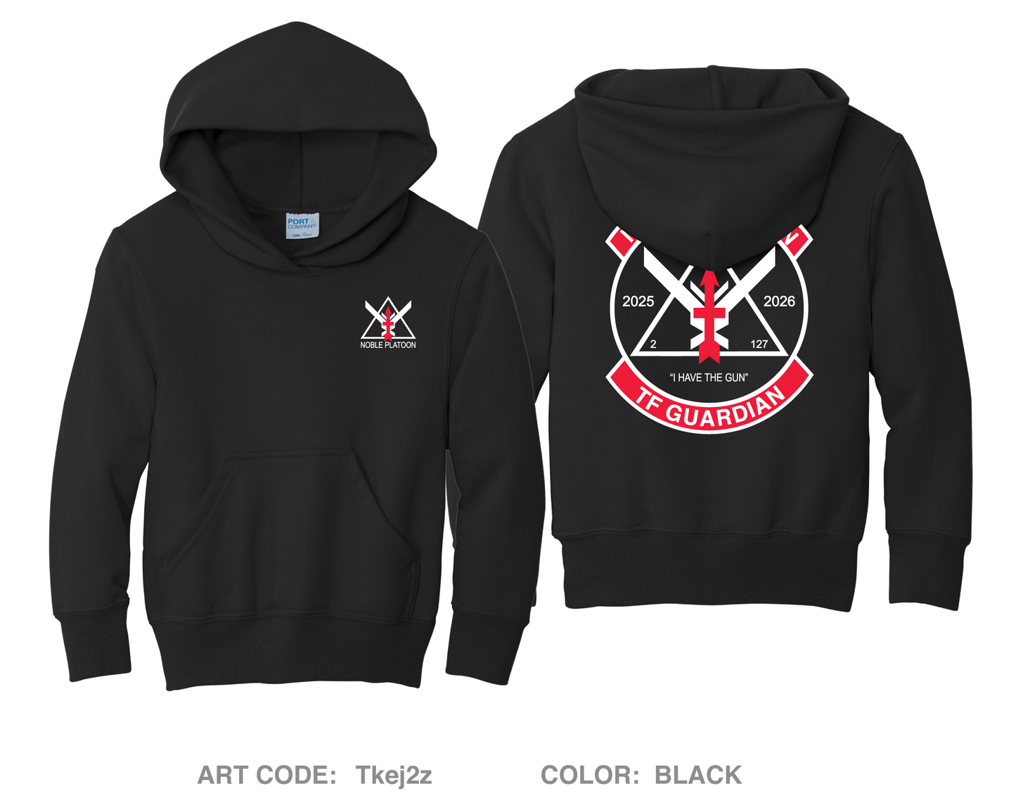 C Co 2-127 - Noble Platoon Comfort Youth Cotton Blend Hooded Sweatshirt - Tkej2z_Y