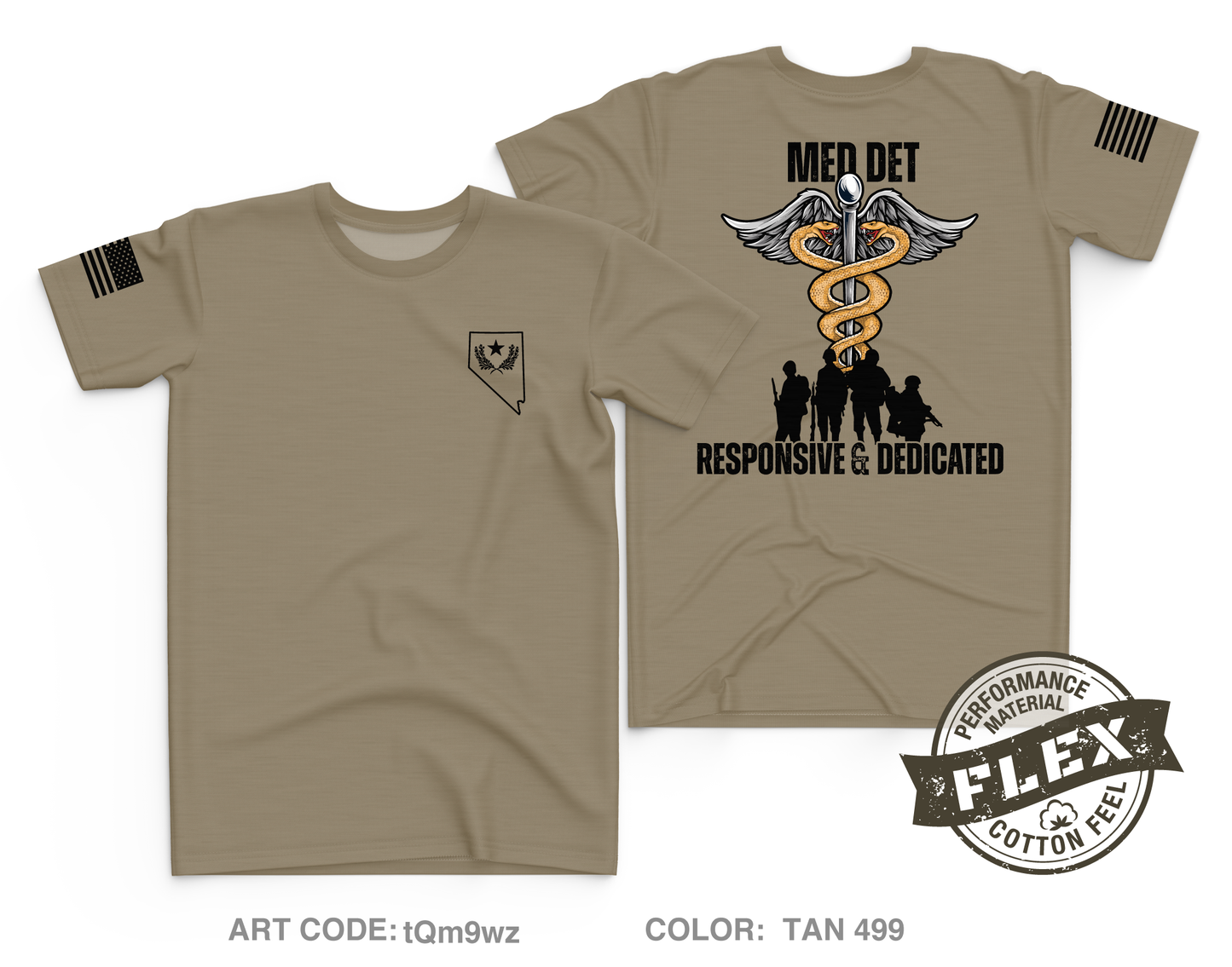 Nevada Army National Guard Medical Detachment Fundraising Collection Core Men's SS Flex Performance Tee - tQm9wz