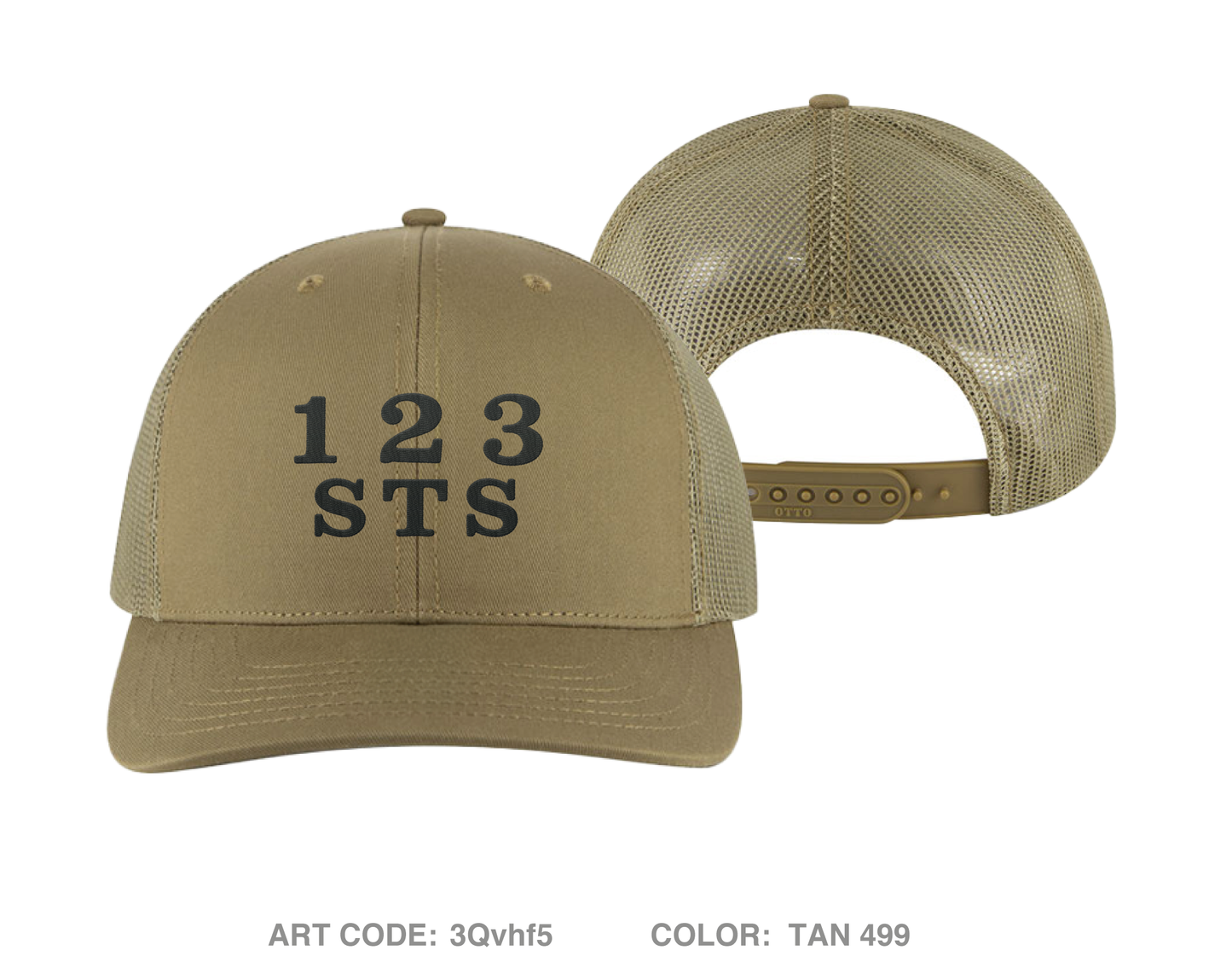 123 STS Embroidered Snapback Trucker Cap - 3Qvhf5