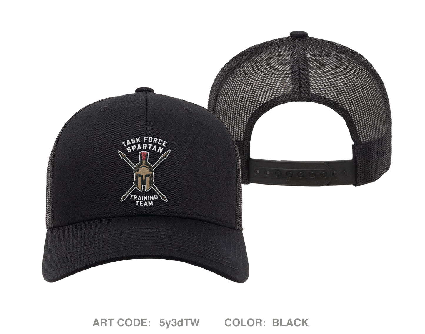 sk Force Spartan Training Team Embroidered Snapback Trucker Cap - 5y3dTW
