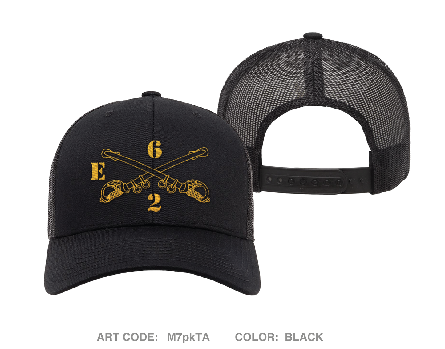 2-6 Cav, Echo Troop (ETRP) Fundarising Collection Embroidered Snapback Trucker Cap - M7pkTA