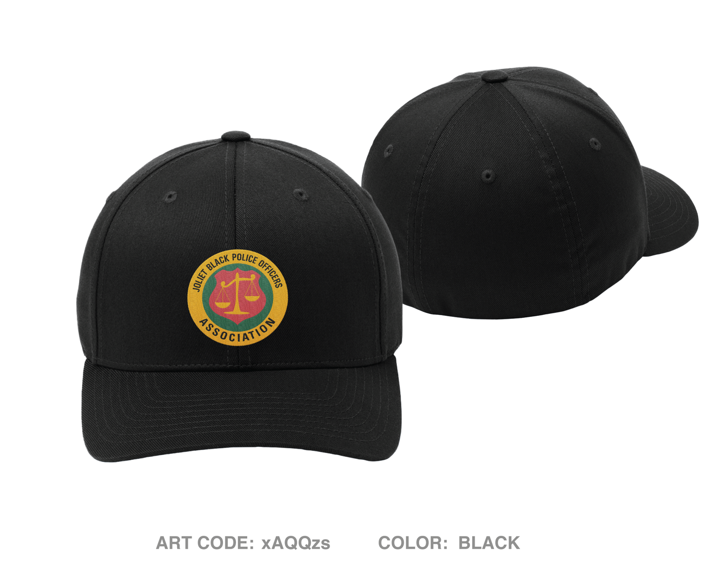 Joliet Black Police Officers Association Embroidered Flexfit Cap - xAQQzs