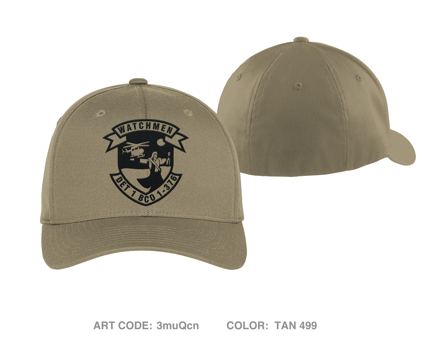 Det 1 Co B 1st 376th AVN Embroidered Flexfit Cap - 3muQcn
