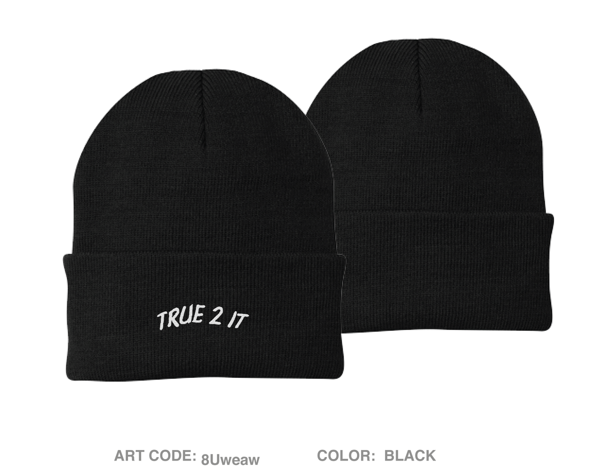 True 2 It Ladies MC Embroidered Knit Beanie - 8Uweaw