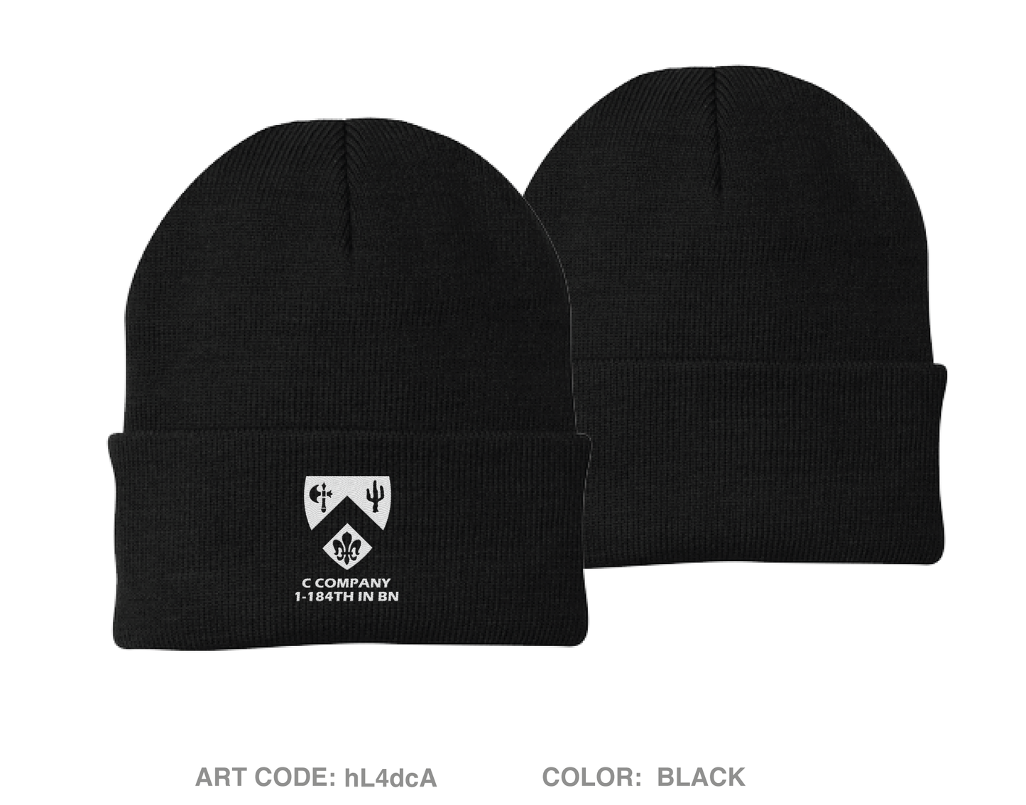 C Co 1-184th IN BN Store 1 Embroidered Knit Beanie - hL4dcA