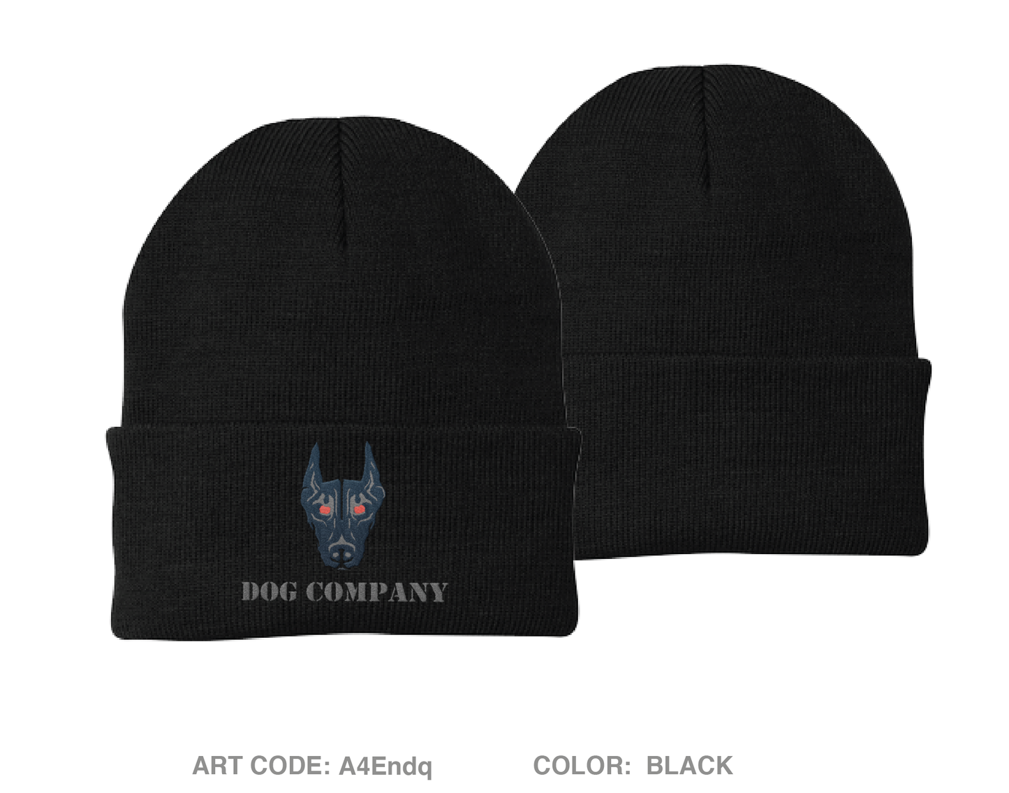 Dog Company, 1-32IN Embroidered Knit Beanie - A4Endq